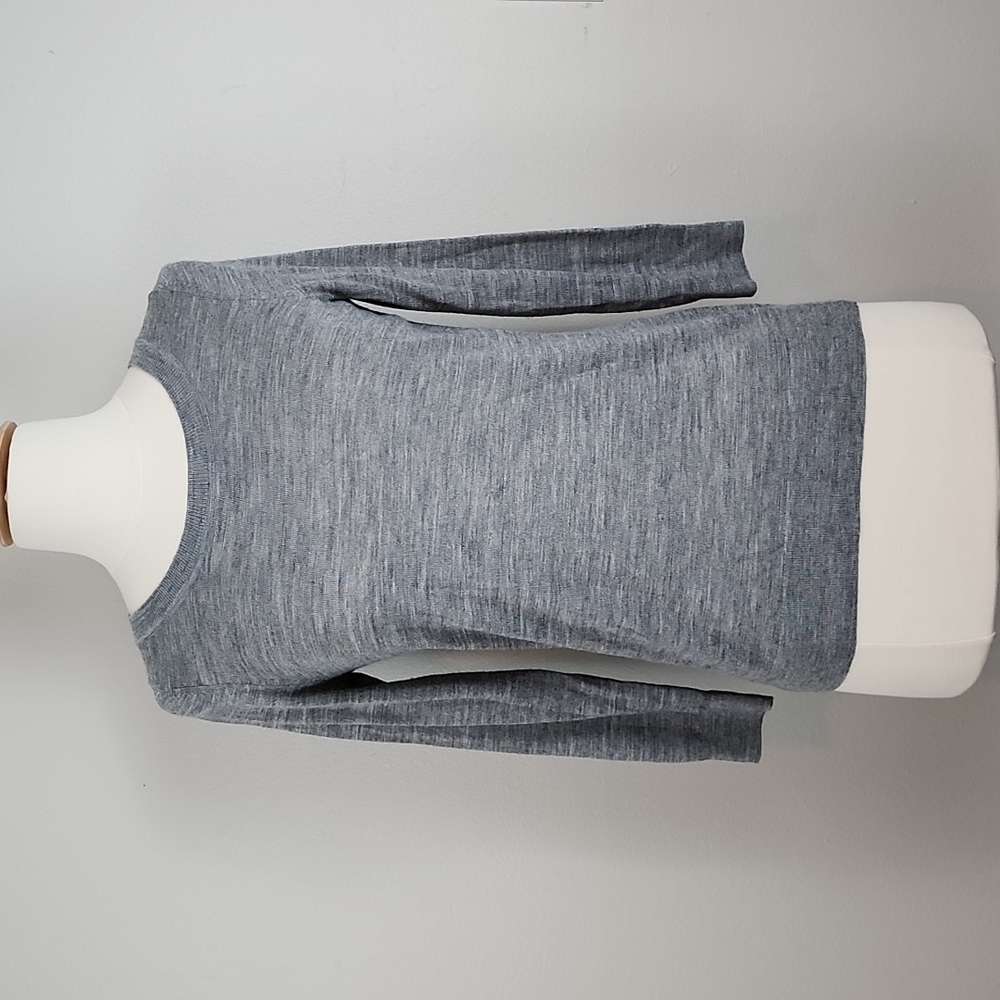 SzXS Loft Heather Grey Boatneck 3/4 Sleeve Sweater